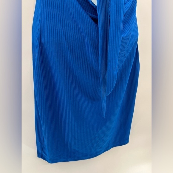 Eoyoye Blue Cut-Out Ribbed Dress M | Sleeveless & Backless Bodycon NWT - Picture 2 of 5